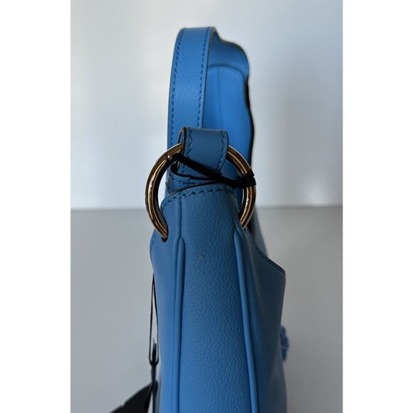 NWT $1875 Versace Medusa Head Calf Leather Blue Medium Hobo Bag 1000699 IT - Picture 5 of 16